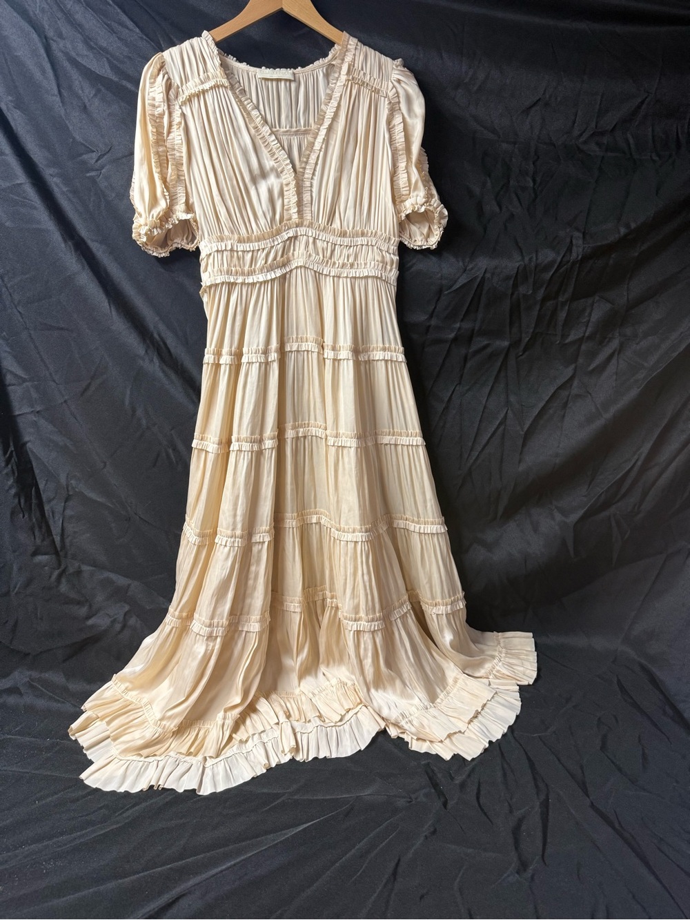 Ulla Johnson Daria Pleated Ruffled Maxi Dress size small